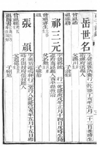 清进士岳世名登科录